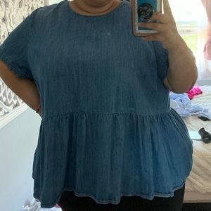 Jean peplum top